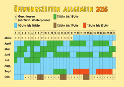 Öffnungszeiten - erlebnispark