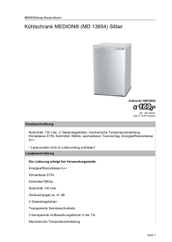 Kühlschrank MEDION® (MD 13854) Silber