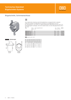 Technisches Datenblatt Bügelschellen-Systeme