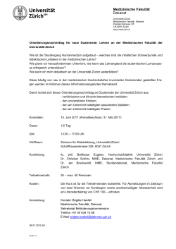 Information zum Orientierungsnachmittag