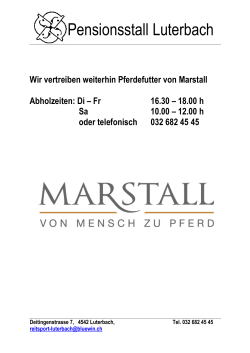 Marstall-Futter weiterhin erhältlich