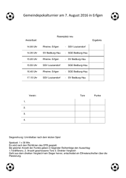 Spielplan zum ausdrucken - SGE Bedburg