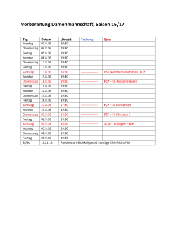 Vorbereitung Sommer Damenmannschaft 2016