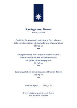 Sonntagsmenu Sternen - Restaurant Sternen Walchwil