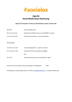 Agenda Social Media Beast Bootcamp