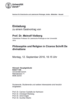 Einladung - Seminar f&uuml;r Griechische und Lateinische Philologie