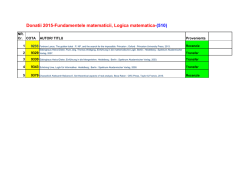 Donatii 2015-Fundamentele matematicii, Logica matematica