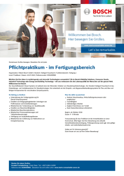 Pflichtpraktikum - im Fertigungsbereich