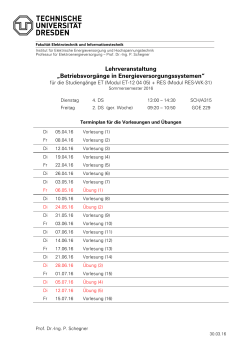 Betriebsvorgänge in Energieversorgungssystemen