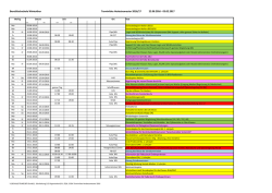 Terminliste Herbstsemester - Übersicht BFS