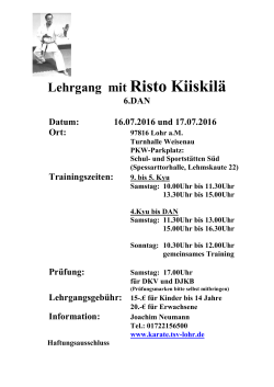 Lehrgang mit Risto Kiiskilä