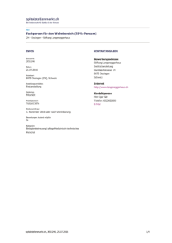 Fachperson für den Wohnbereich (50%-Pensum)