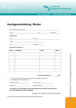 Auslagenerstattung: Muster