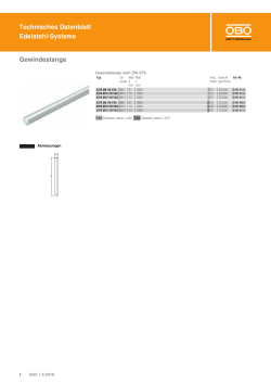 Technisches Datenblatt Edelstahl-Systeme Gewindestange