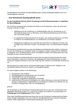 Ausschreibungstext Schulische Assistenz Kreis - Schleswig