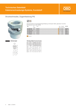 Technisches Datenblatt Kabelverschraubungs