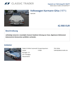 Volkswagen Karmann Ghia (1971) 42.900 EUR