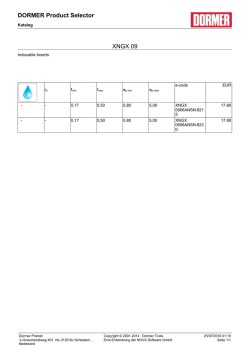 DORMER Product Selector XNGX 09