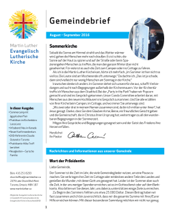 Gemeindebrief August – September 2016: Herunterladen