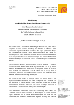 Einf&uuml;hrung von Bischof Dr. Franz-Josef Bode