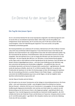 Ein Tag f&uuml;r den Jenaer Sport