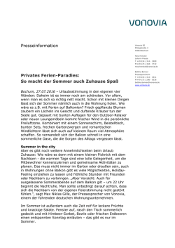 Presseinformation Privates Ferien-Paradies: So macht der