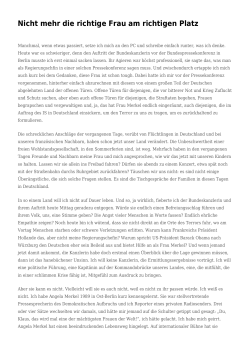 Nicht mehr die richtige Frau am richtigen Platz