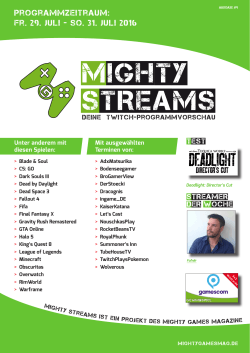 Mighty STreams - mightygamesmag.de