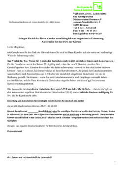 Park der Gärten - Verband Garten