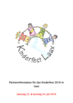 Partnerinformation für das Kinderfest 2016 in Laax