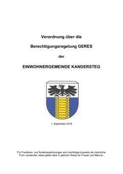 Grundlage f&uuml;r Reglemente