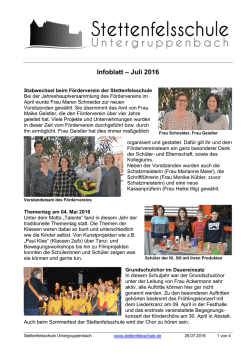 Infoblatt &ndash; Juli 2016