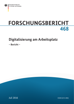 Digitalisierung am Arbeitsplatz - Bundesministerium f&uuml;r Arbeit und