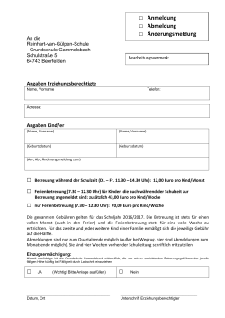Anmeldevordruck Grundschule Gammelsbach - Reinhart