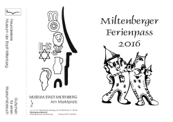Miltenberger Ferienpass 2016