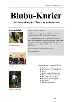 BlubuKurier Juli 2016 - Grundschule an der Blutenburgstrasse