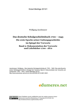 Das deutsche Schulgeschichtsbuch 1700 – 1945 Die erste Epoche