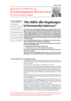Die Hälfte aller Begabungen ist brennendes Interesse