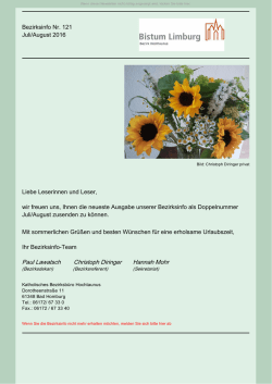 Juli/August 2016 - Bezirk Hochtaunus