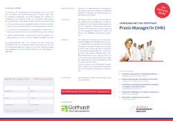 Infos - Healthcare Management Institut