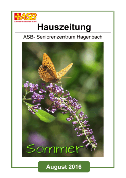 Hauszeitung - ASB Seniorenzentrum Hagenbach