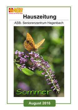 Hauszeitung - ASB Seniorenzentrum Hagenbach