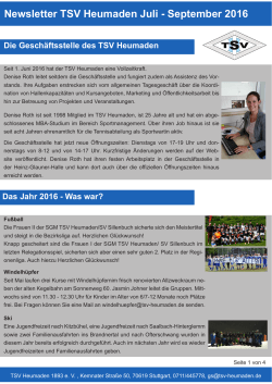 Newsletter TSV Heumaden Juli