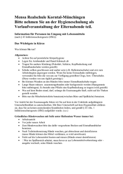 Hygienevorschriften f&uuml;r Helfer