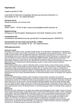 Impressum - Lebenshilfe Bensheim