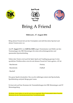 Bring A Friend - DJK SV Memmingen Ost