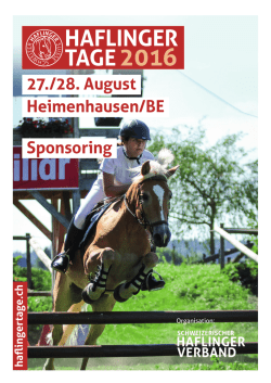 Sponsoring - Haflinger-Pferdezuchtgenossenschaft Zentralschweiz