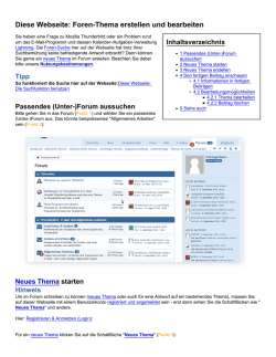 Diese Webseite: Foren-Thema erstellen und bearbeiten