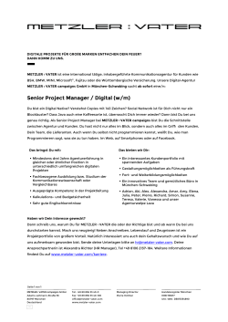 Senior Project Manager / Digital (w/m)