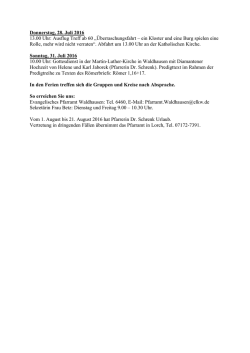 Gottesdienst als PDF - in der Stadt Lorch!
